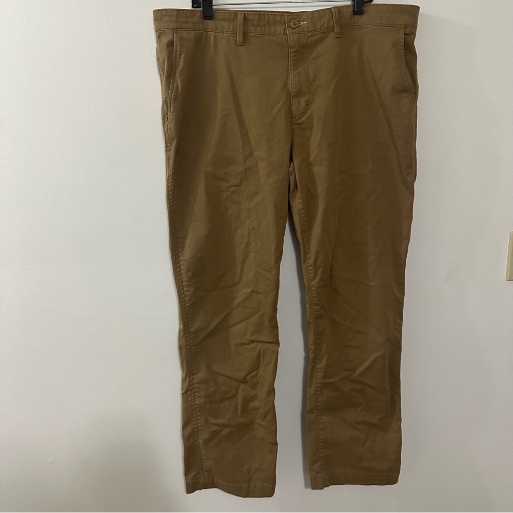 L.L.Bean Mens Khaki Chino Pants 40x34‎ Standard Fit Stretch Coolmax Tan Casual